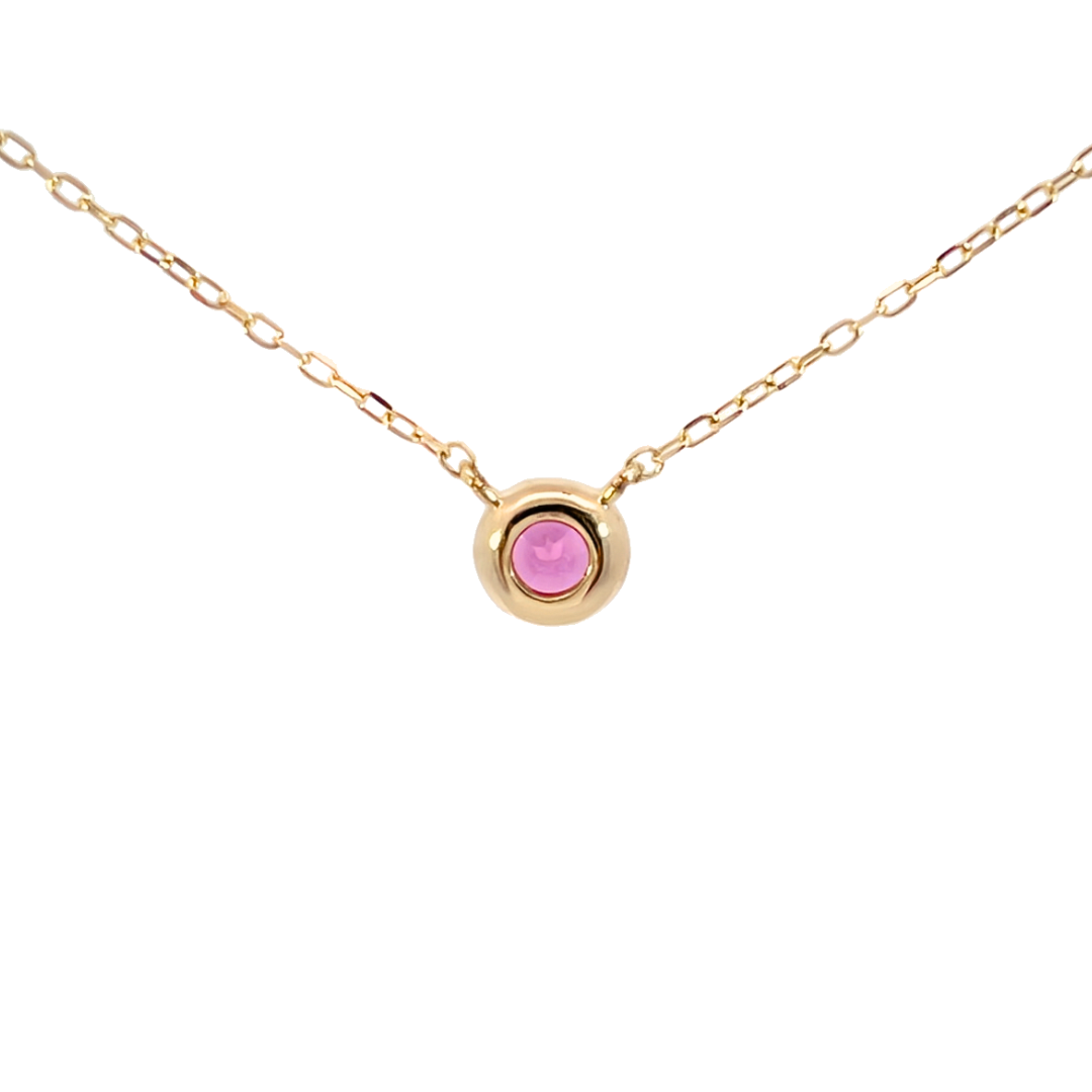 ロードライトガーネット ミルグレインネックレス K10YG