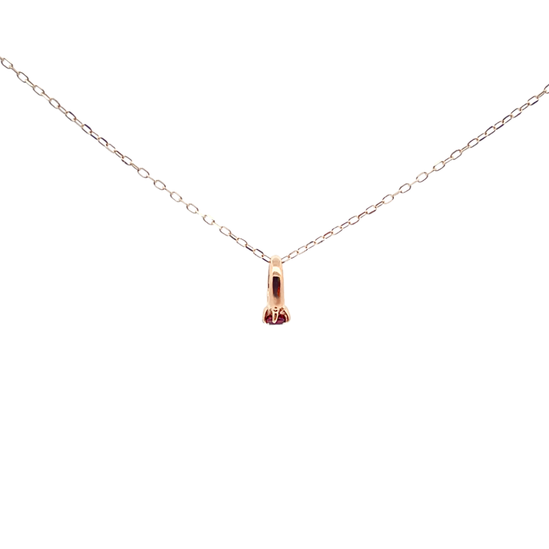 ガーネット ベビーリングネックレス K10YG