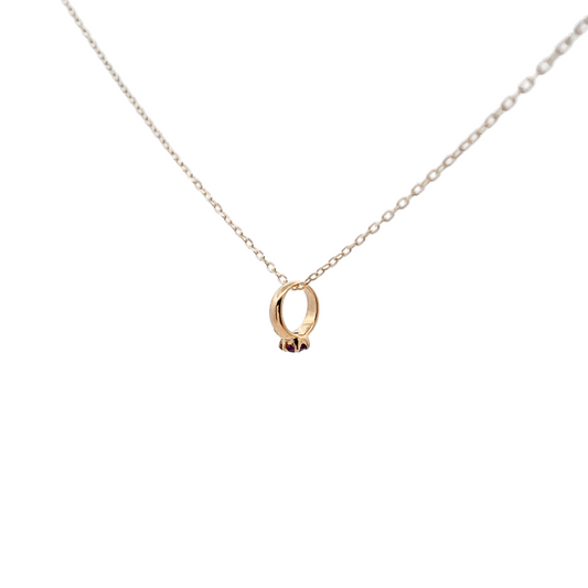 ガーネット ベビーリングネックレス K10YG