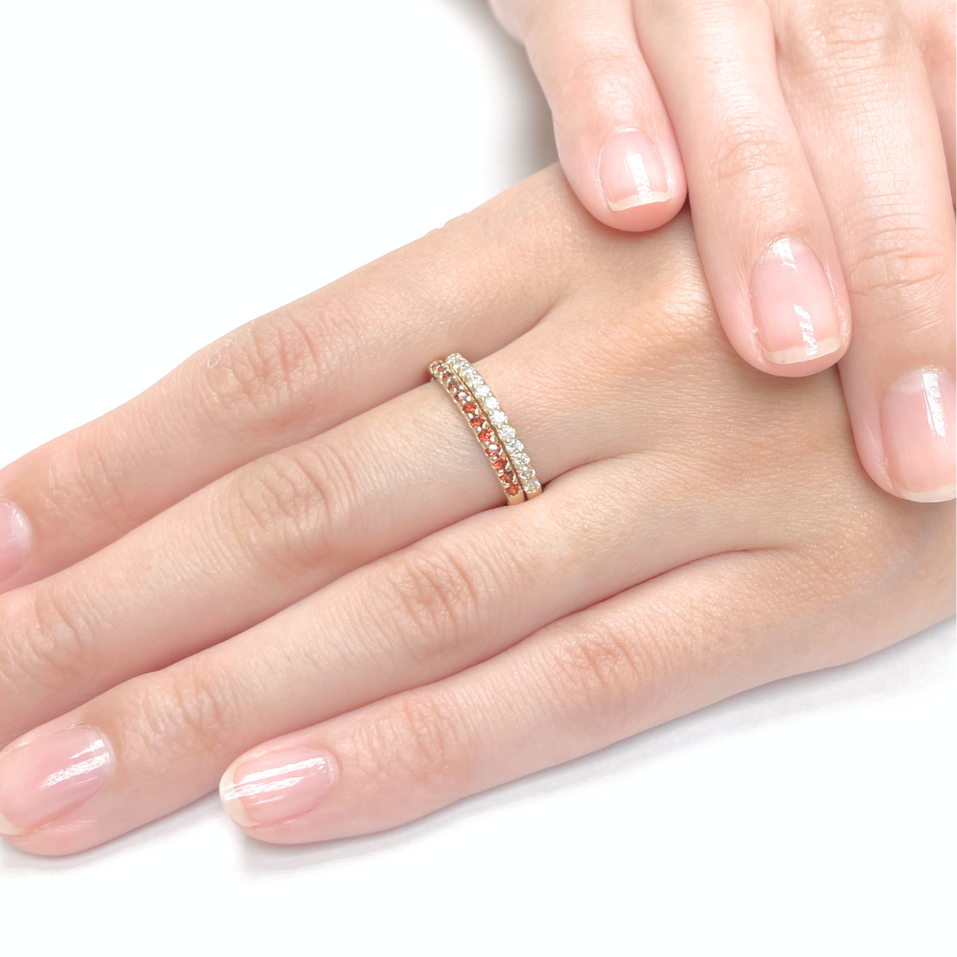 ガーネット ハーフエタニティ リング K10YG