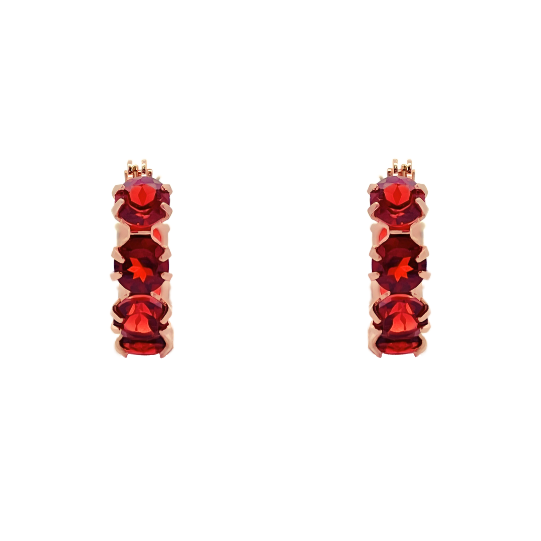 ガーネット フープピアス K10YG