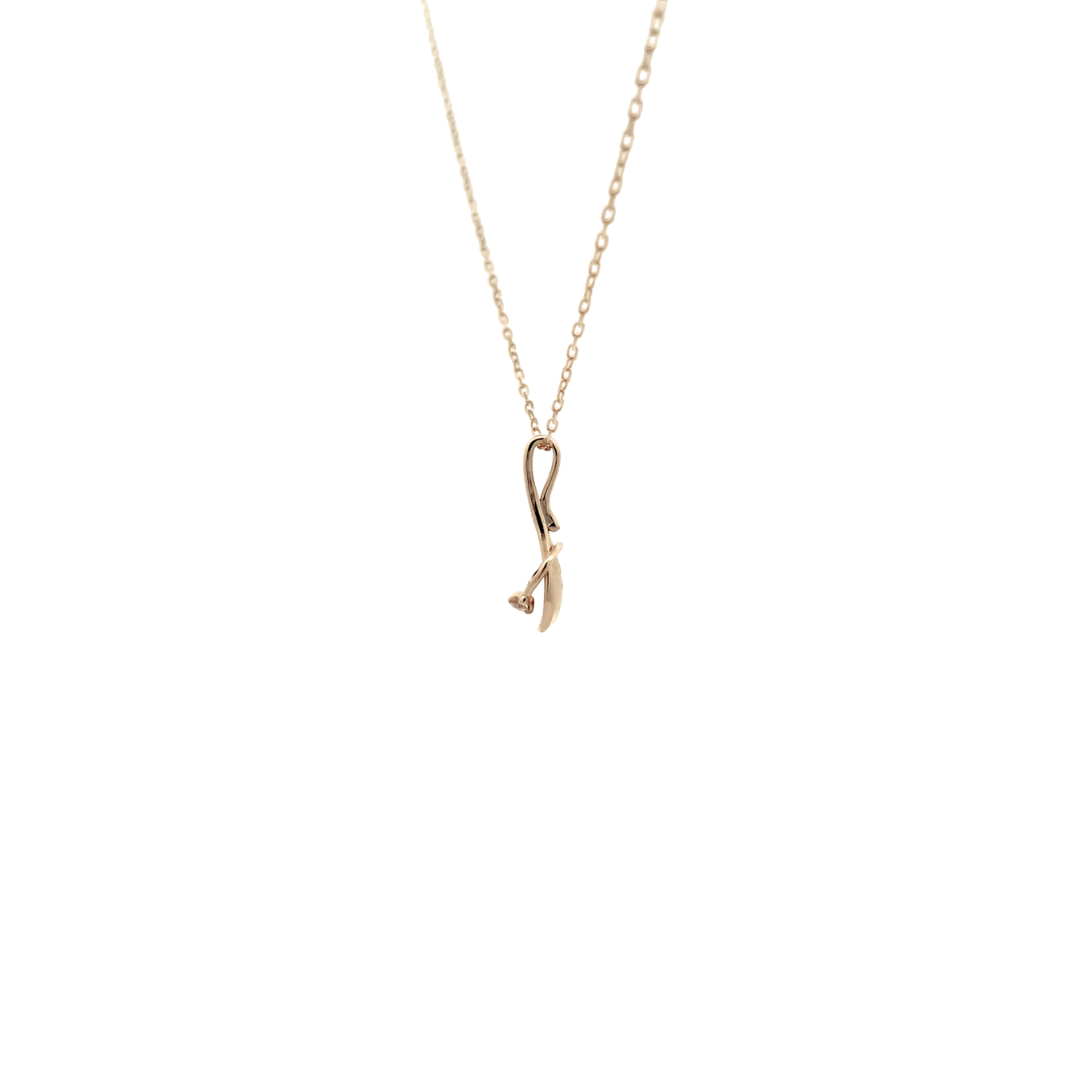 ダイヤモンド スプーンネックレス K10YG