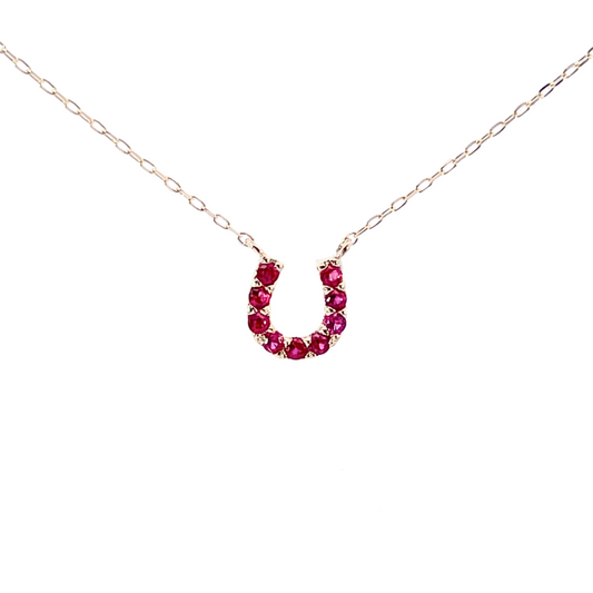 ルビーバテイネックレス　K10YG