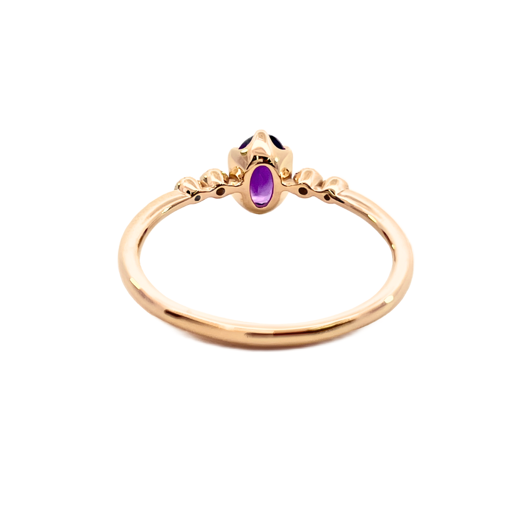 アメジスト×ダイヤモンド0.03ct リング K10YG