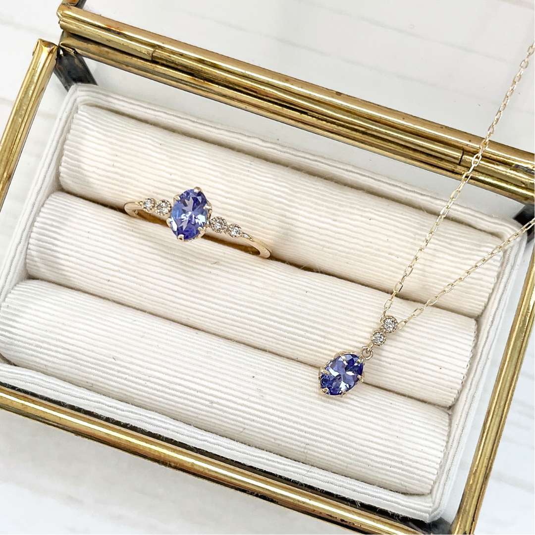 タンザナイト×ダイヤモンド0.03ct リング K10YG