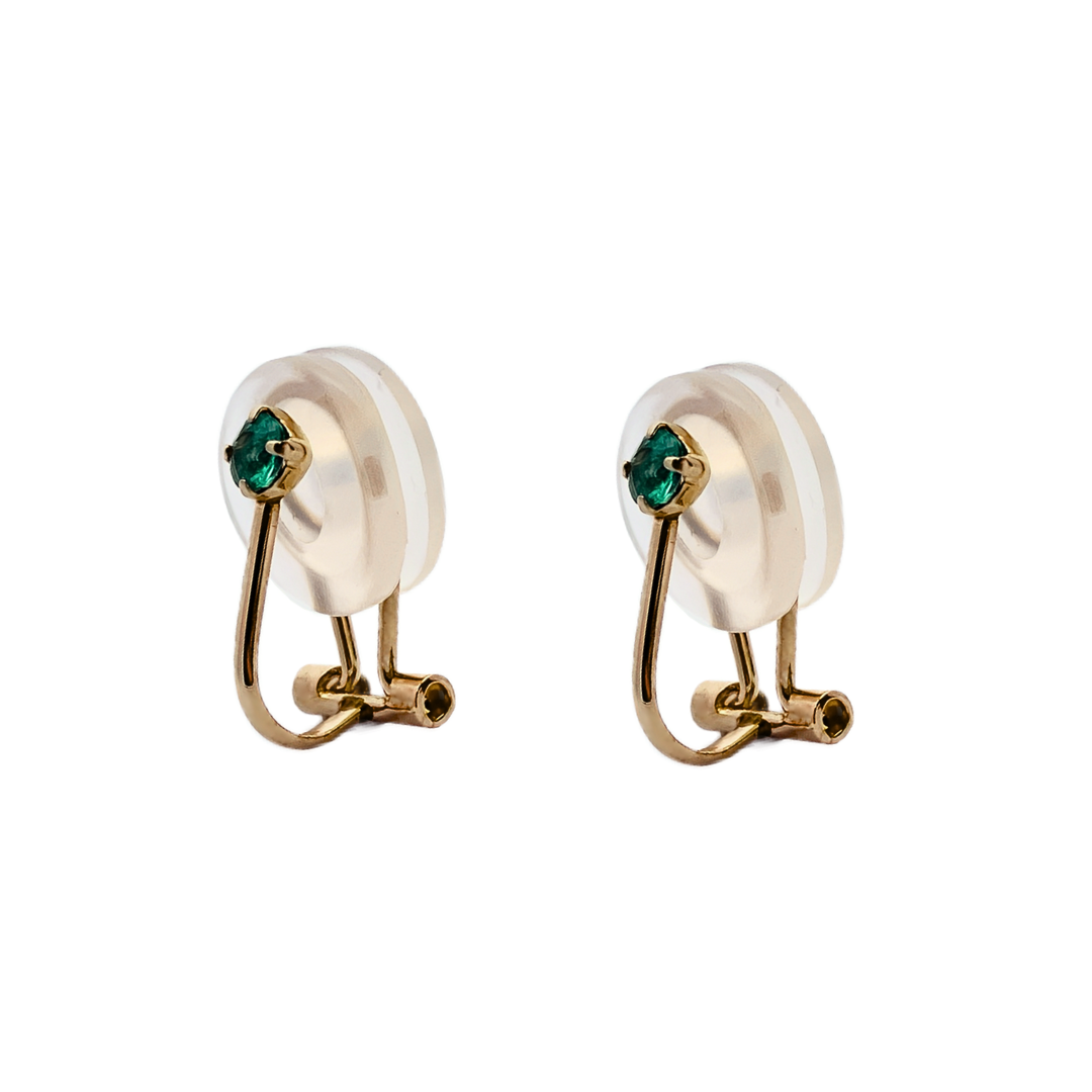 エメラルド イヤリング K10YG