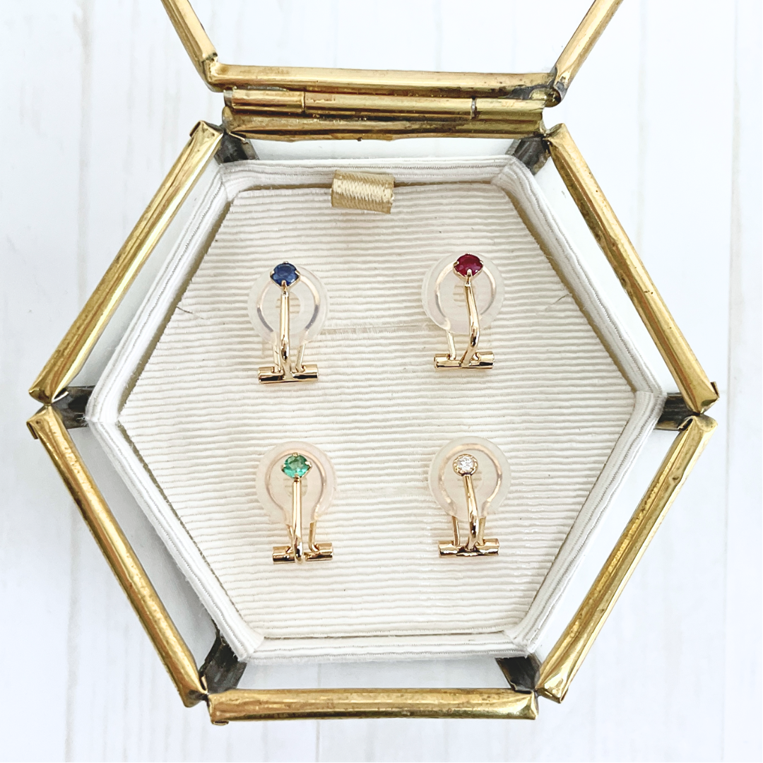 サファイア イヤリング K10YG