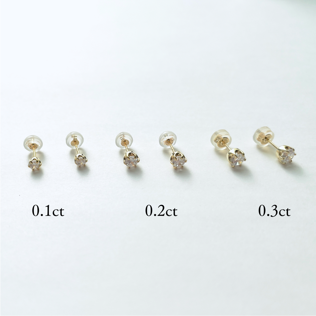 ダイヤモンド　0.2ｃｔ×2　スタットピアス　K18