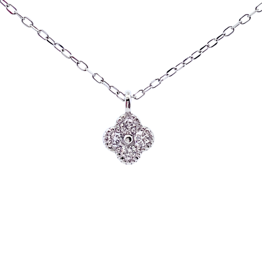 ダイヤモンド 0.13ct クローバーネックレス Pt900