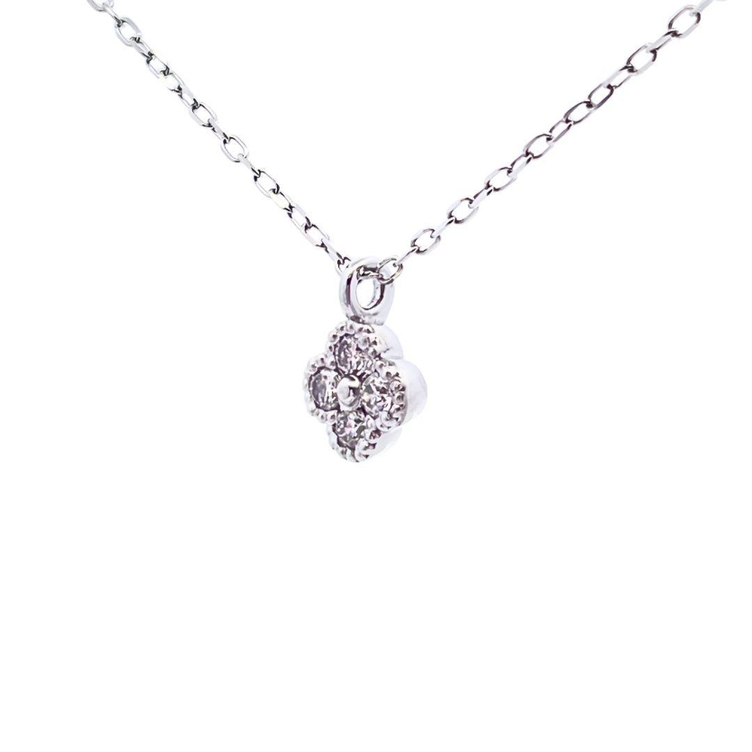 ダイヤモンド 0.13ct クローバーネックレス Pt900