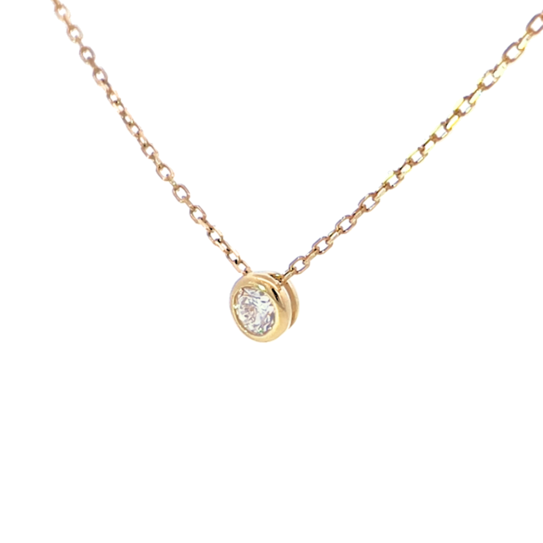 ダイヤモンド　シンプルソリティア　ネックレス　K10YG