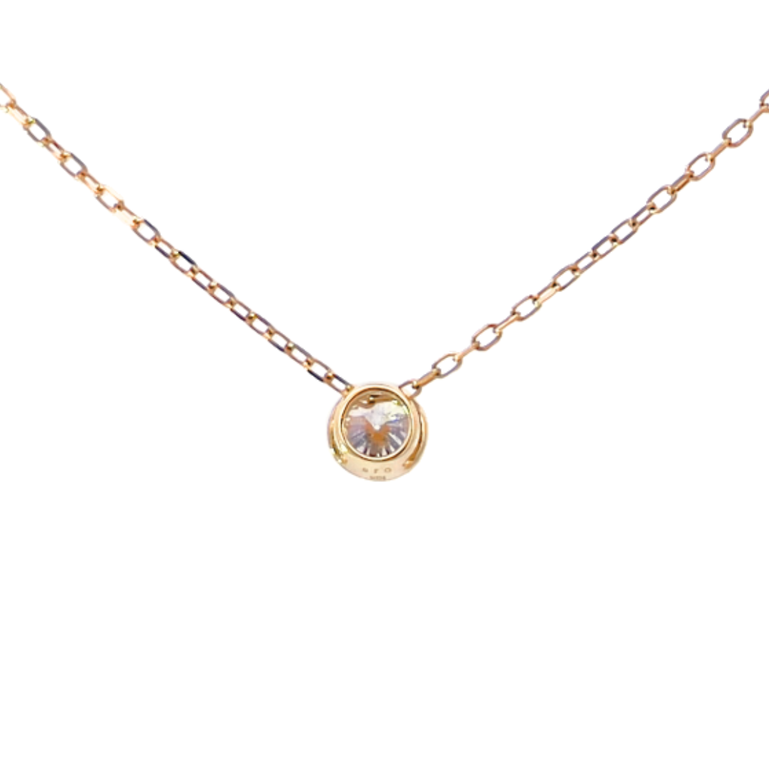 ダイヤモンド　シンプルソリティア　ネックレス　K10YG