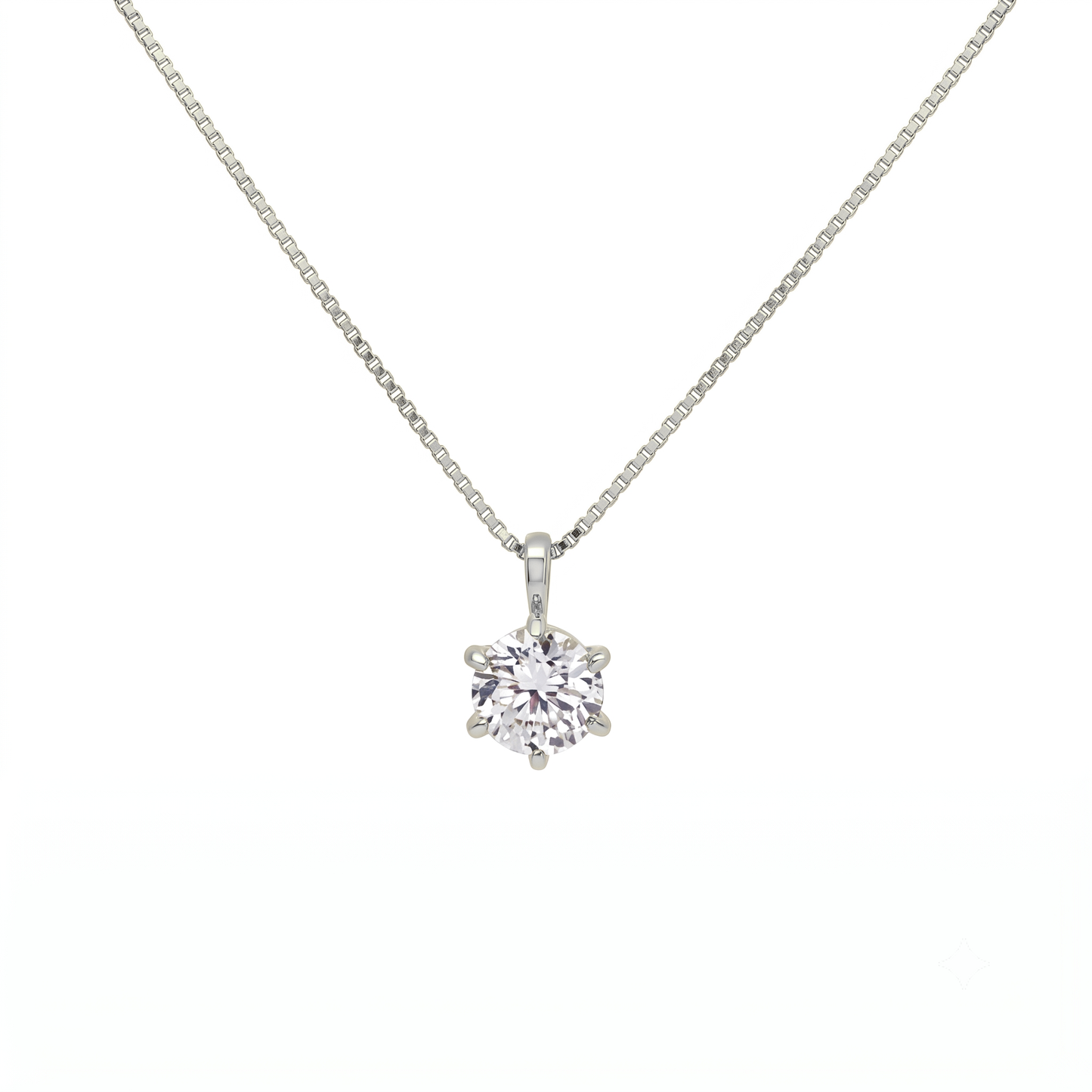 SV925/PT900メッキ　キュービック1.0ct　ネックレス