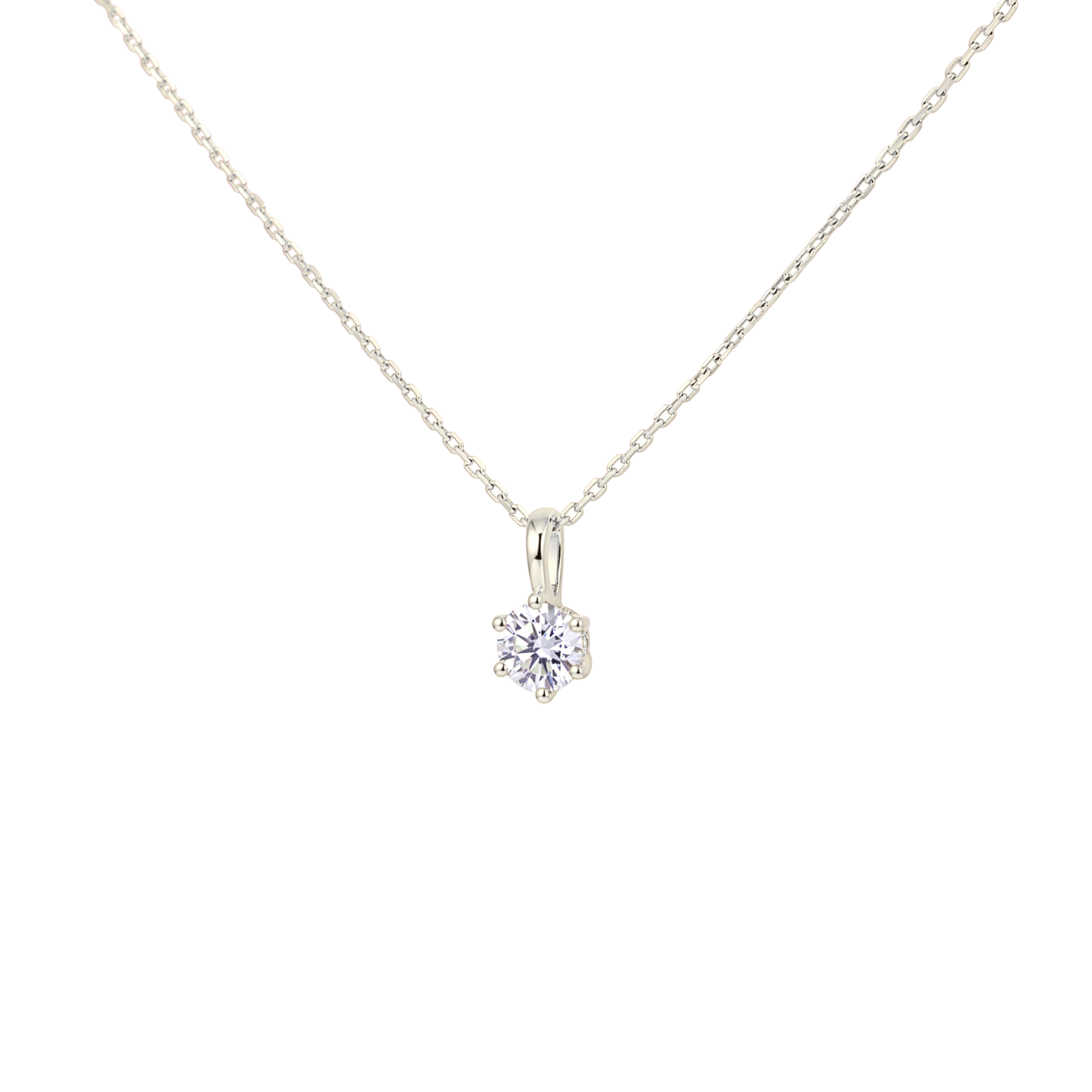 SV925/PT900メッキ　キュービック0.3ct　ネックレス