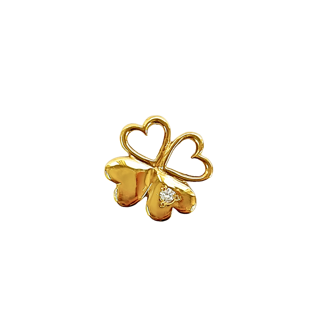 ダイヤモンド　クローバーペンダントトップ　K24 純金