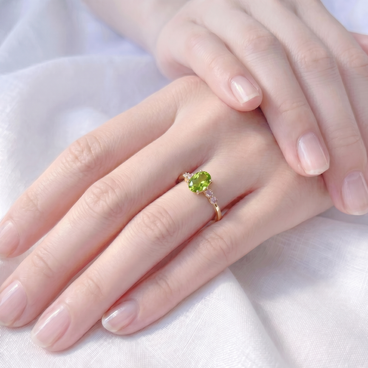 ペリドット×ダイヤモンド0.03ct リング K10YG