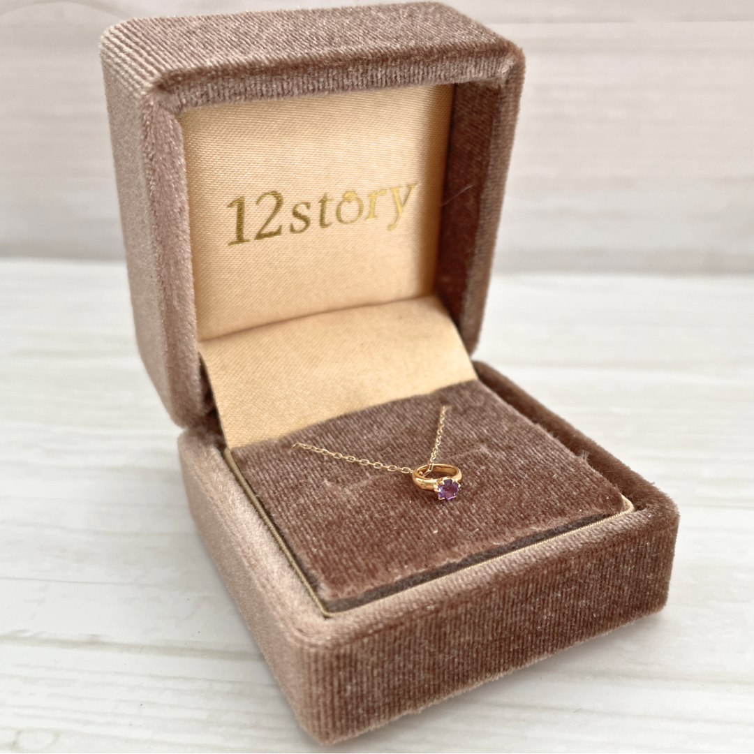 アメジスト ベビーリングネックレス K10YG