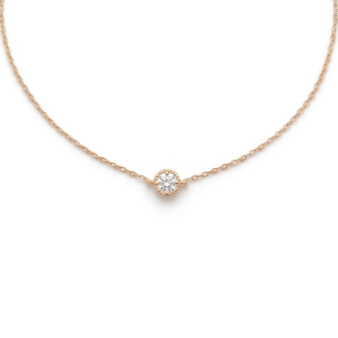 ダイヤモンド　ミルグレイン　ブレスレット　K10YG