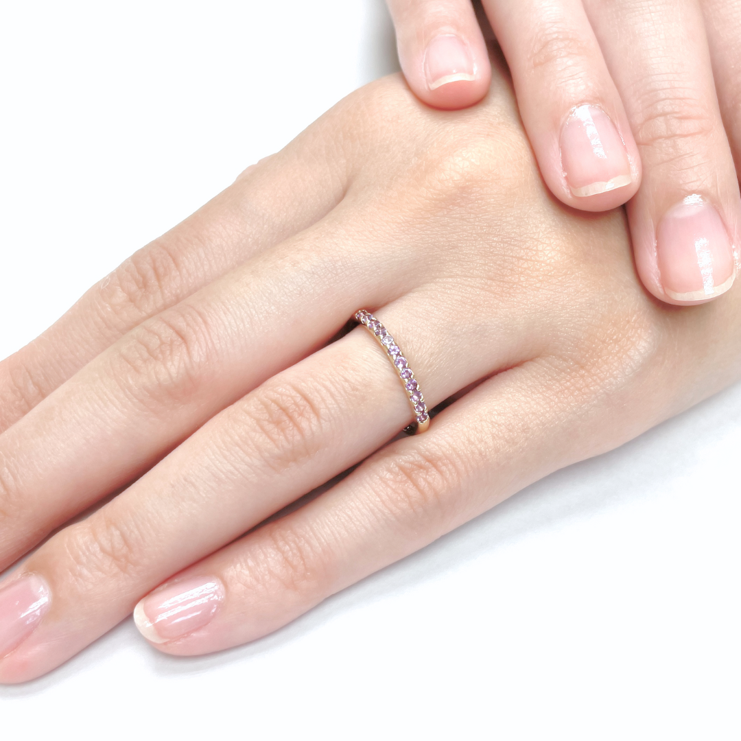 アメジスト ハーフエタニティ リング K10YG