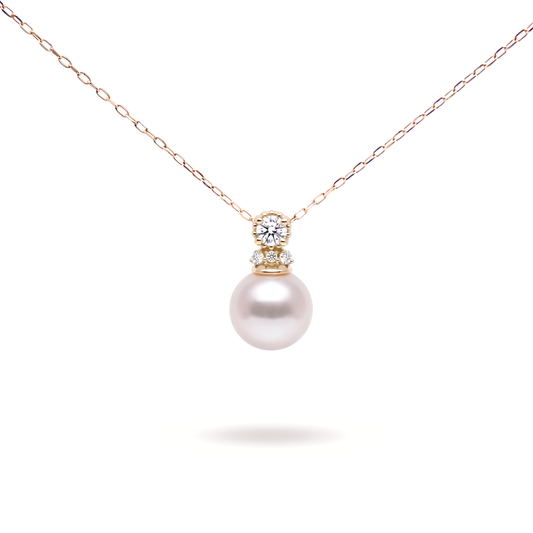 アコヤパール×ダイヤモンド0.04ct ネックレス K10YG