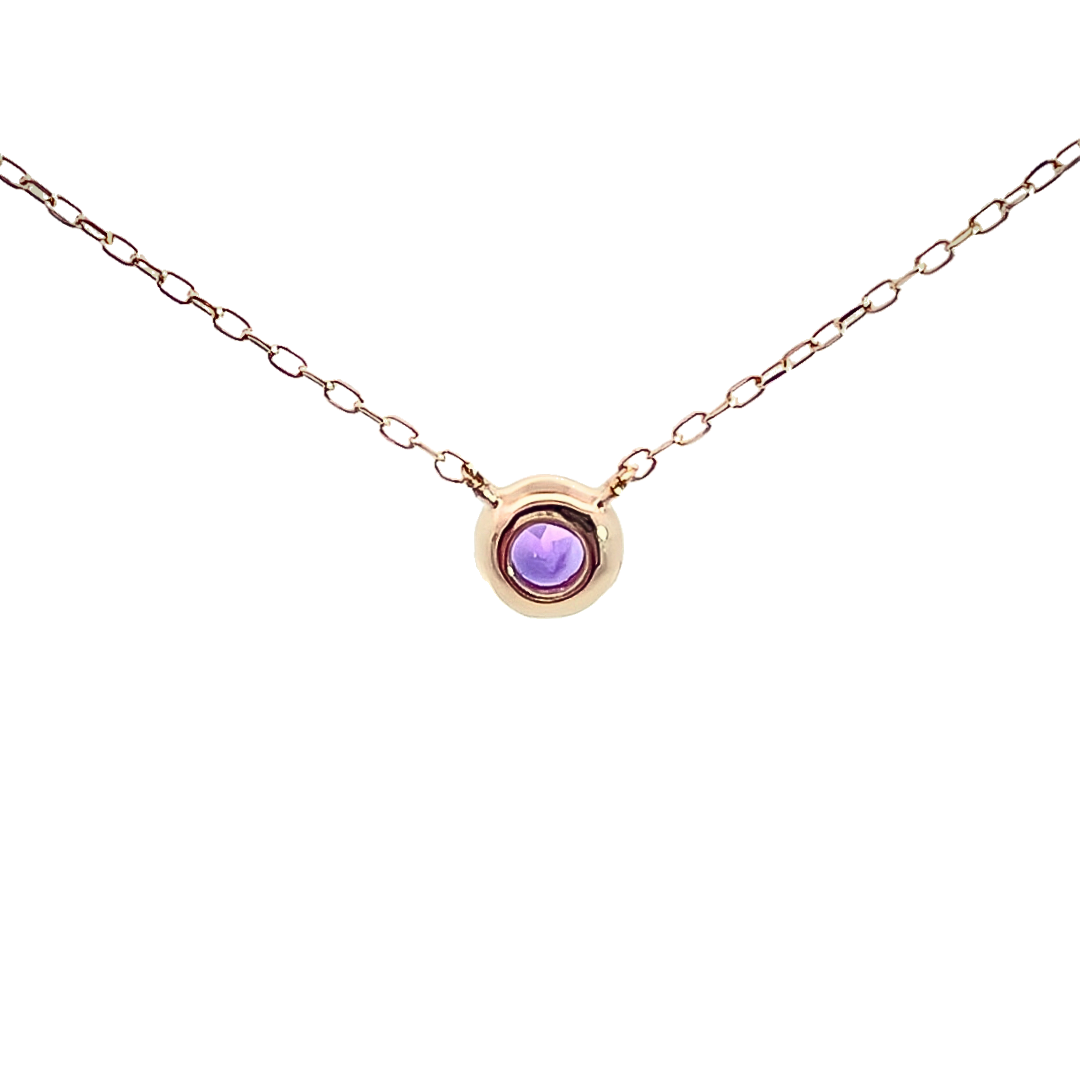 アメジスト ミルグレインネックレス K10YG