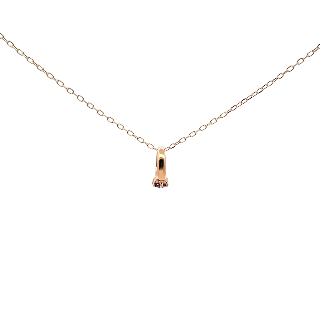 アメジスト ベビーリングネックレス K10YG