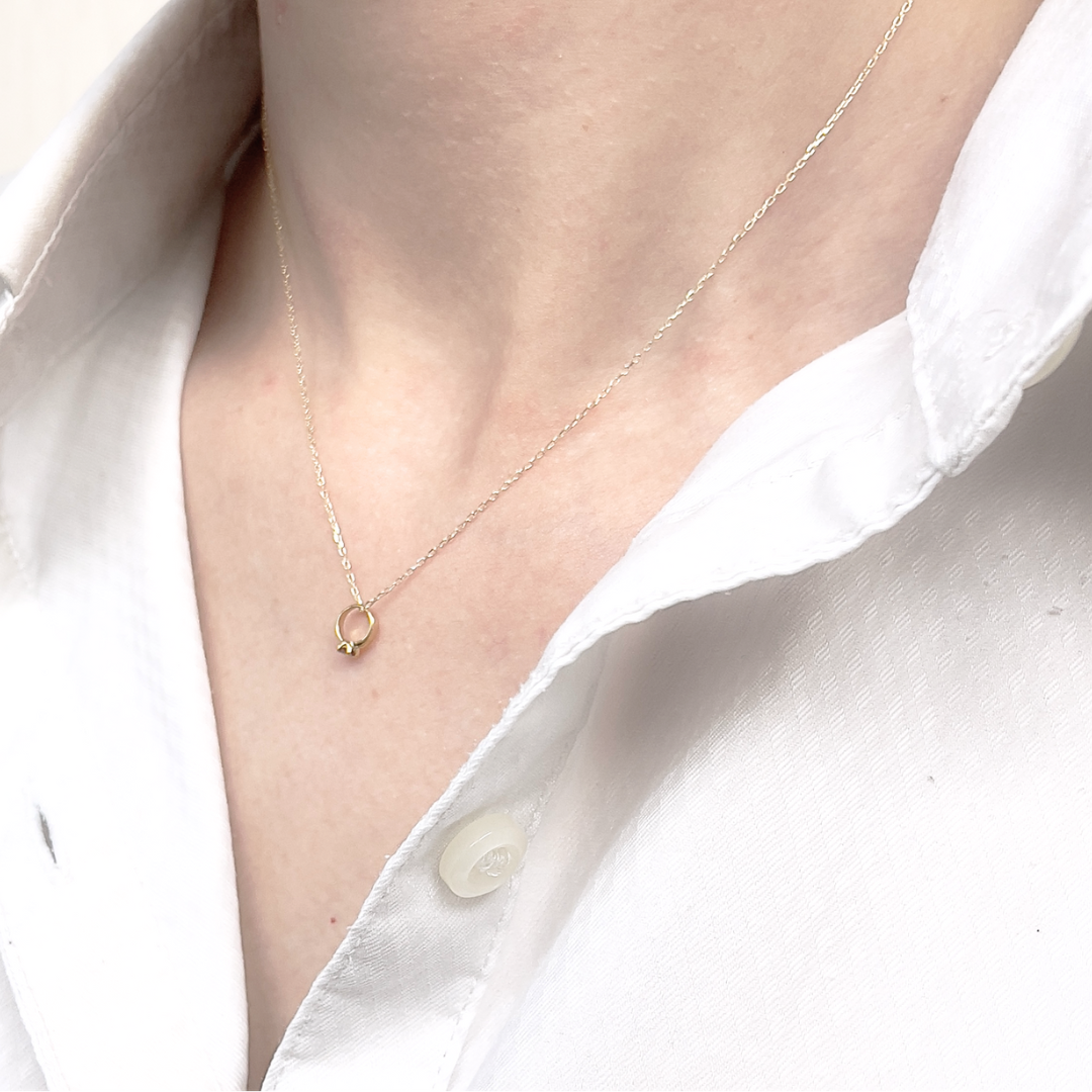 アメジスト ベビーリングネックレス K10YG