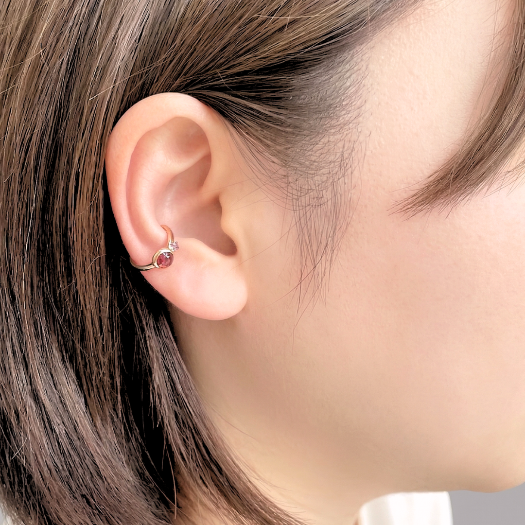 ガーネット×アメジスト　イヤーカフ　K10YG