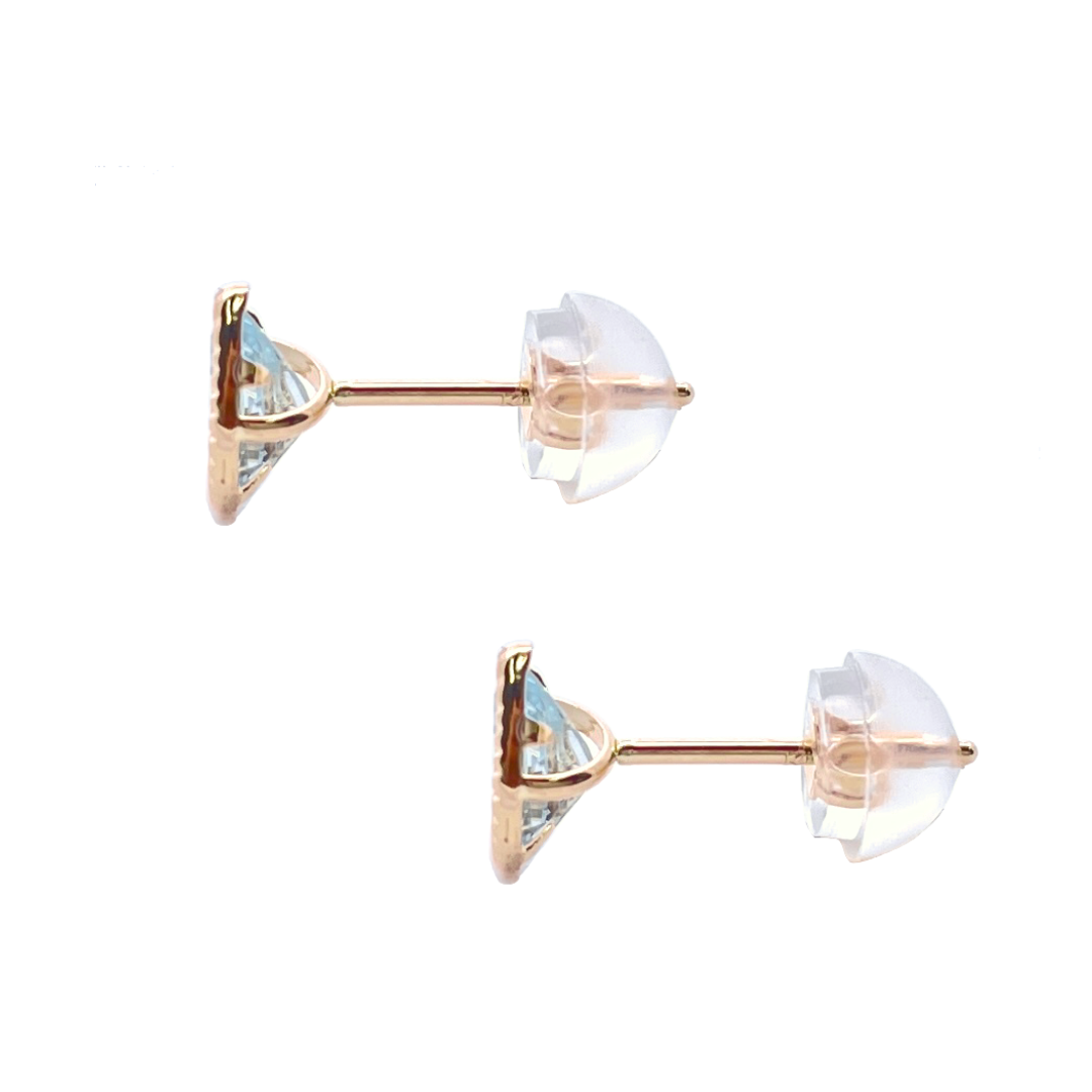 アクアマリン　ペアシェイプ　ミルピアス　K10YG