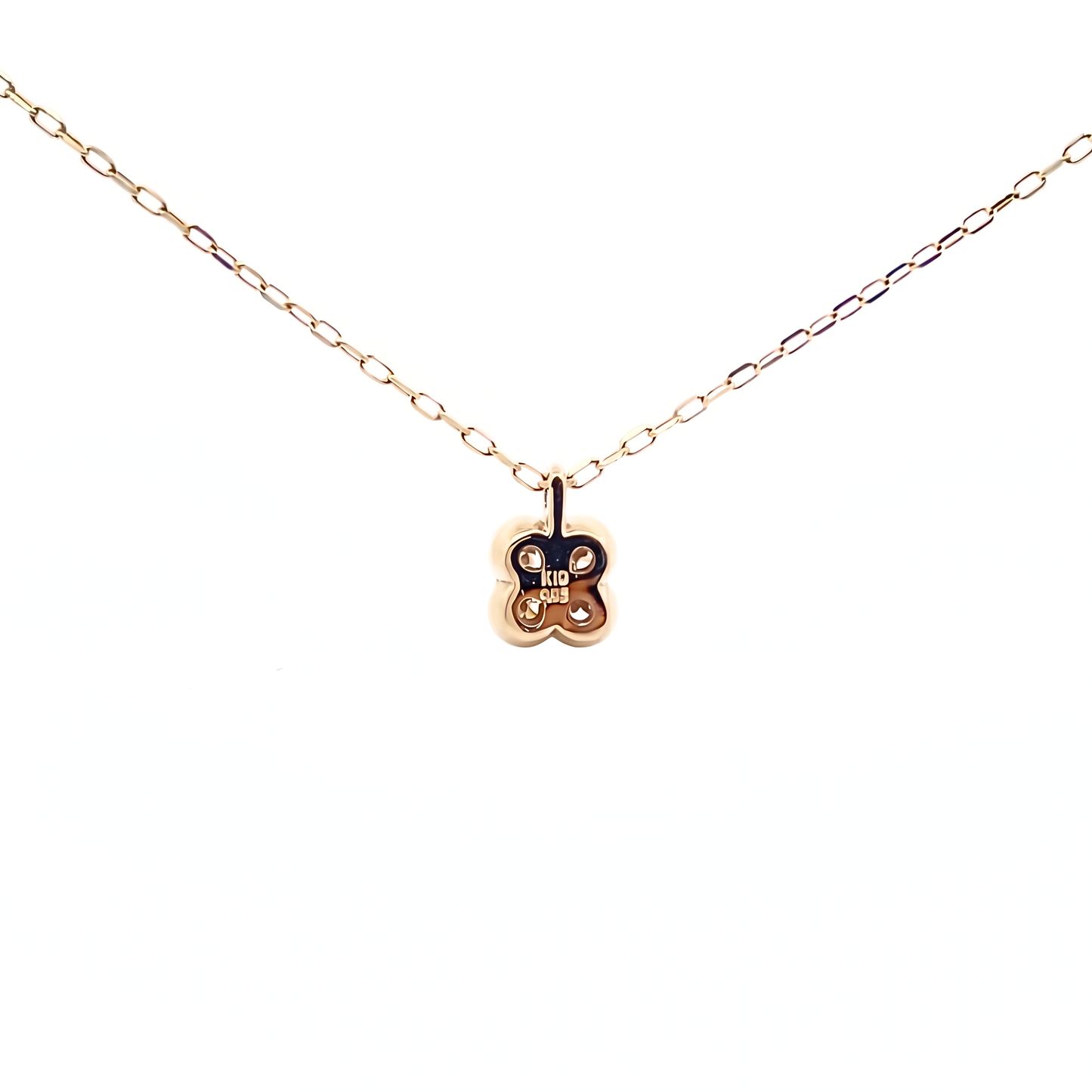 ダイヤモンド0.05ct クローバーネックレス K10YG
