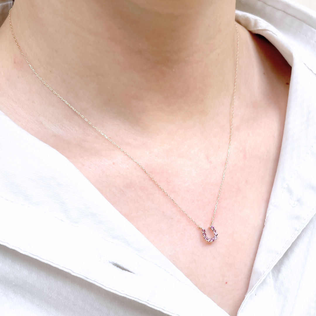 アメジストバテイネックレス　K10YG