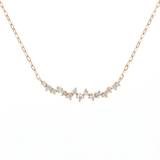 ダイヤモンド0.17ct　ランダム　ネックレス　K10YG