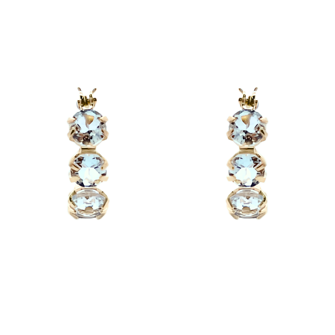 アクアマリン フープピアス K10YG