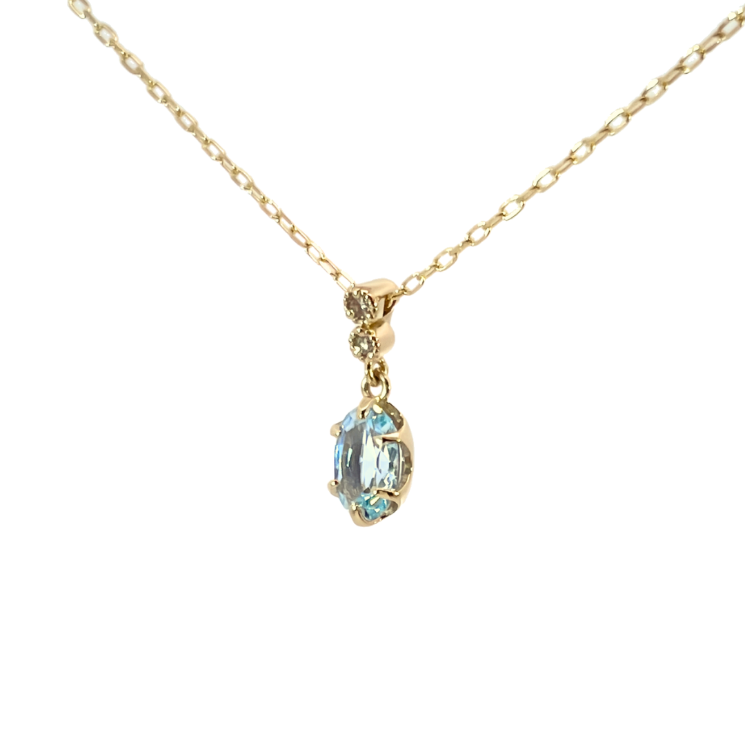 アクアマリン×ダイヤモンド0.01ct ネックレス K10YG – 12story アクアマリン×ダイヤモンド0.01ct ネックレス K10YG – 12story
