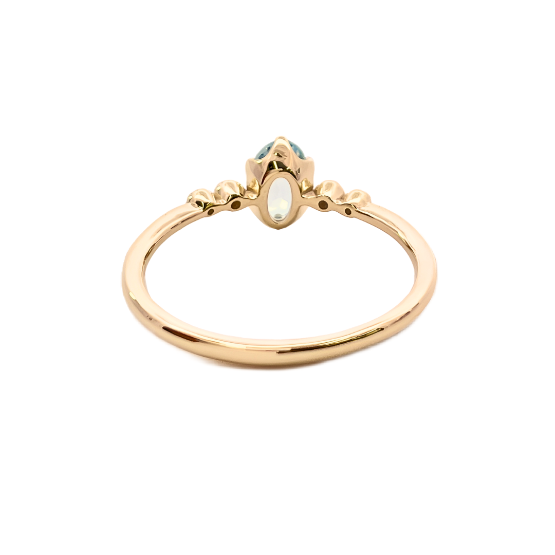 アクアマリン×ダイヤモンド0.03ct リング K10YG