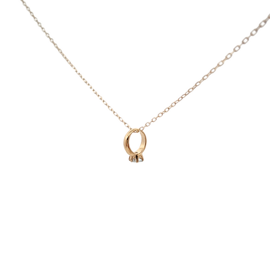 アクアマリン ベビーリングネックレス K10YG