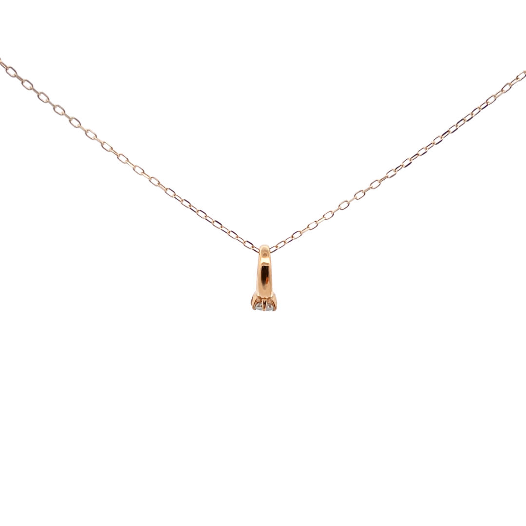 アクアマリン ベビーリングネックレス K10YG