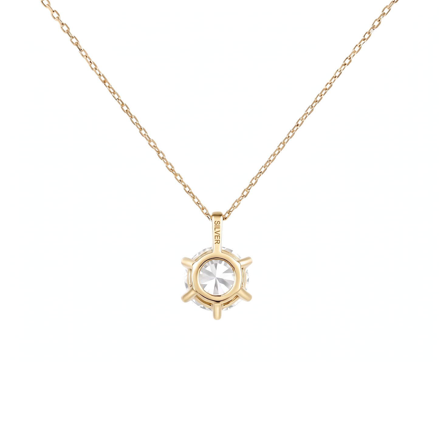 SV925/K18メッキ　キュービック2.0ct　ネックレス