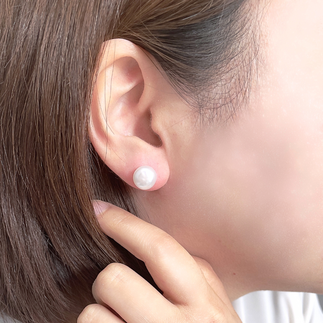 バロックパール　スタッドピアス　K10YG