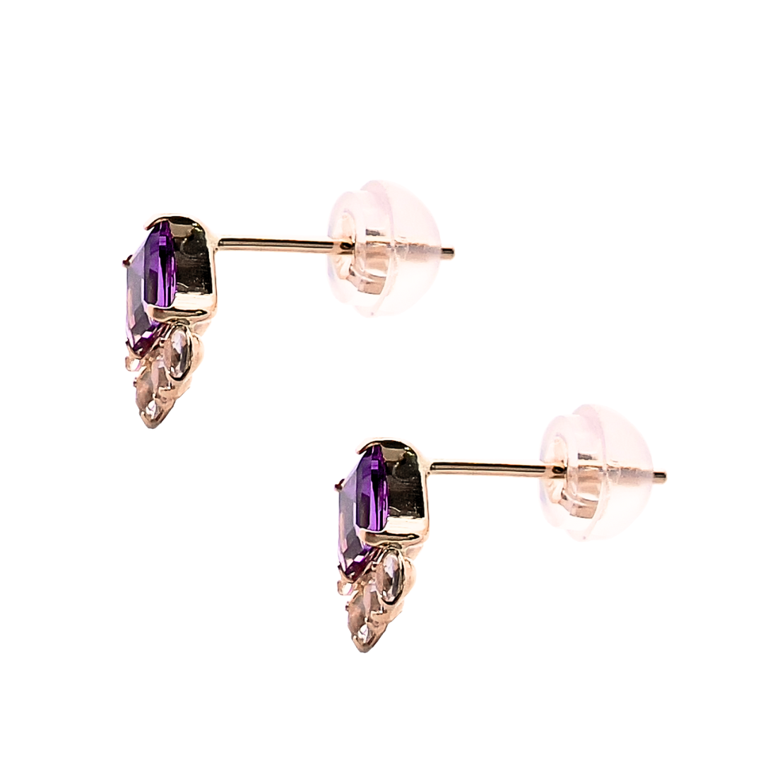 アメジスト　ホワイトトパーズ　ピアス　K10YG