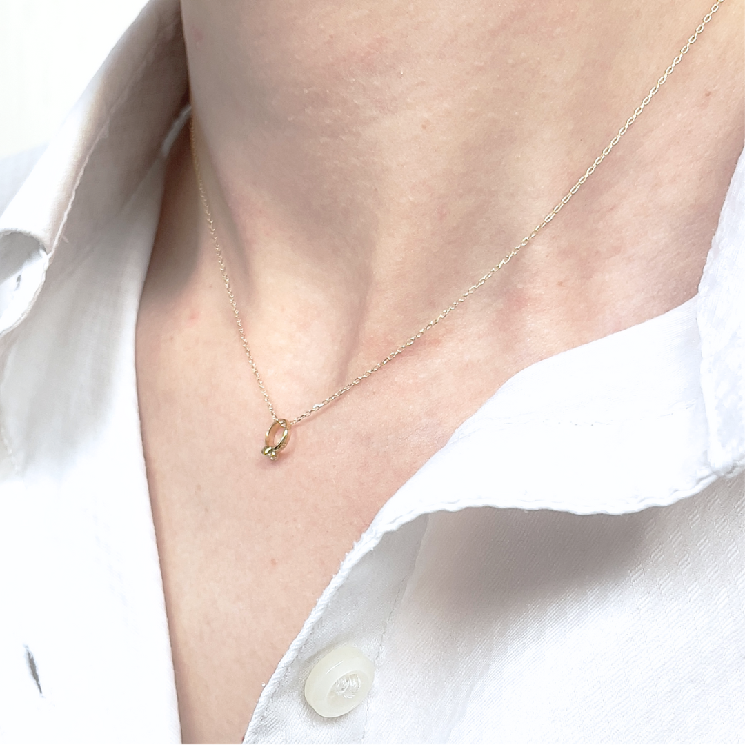 ダイヤモンド ベビーリングネックレス K10YG