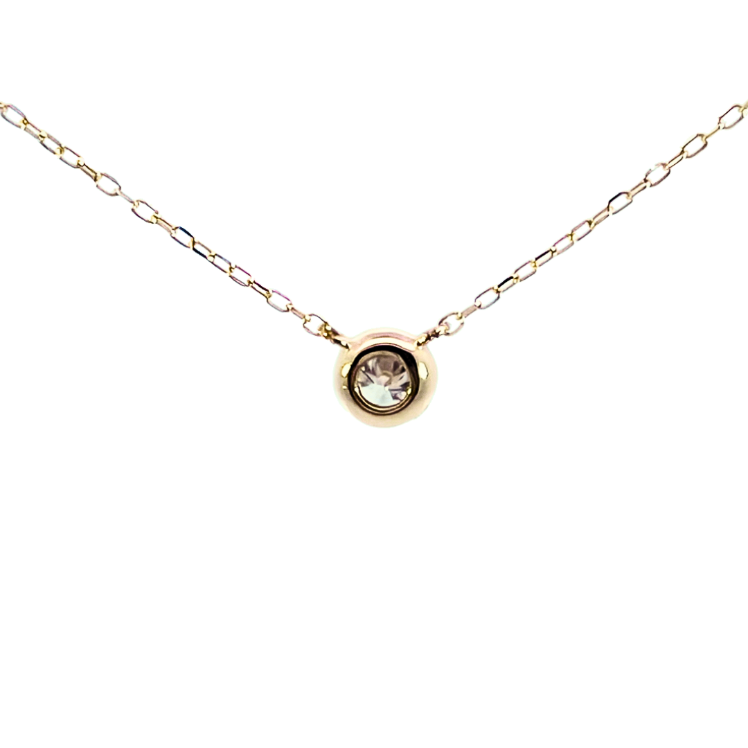 ダイヤモンド0.10ct ミルグレインネックレス K10YG