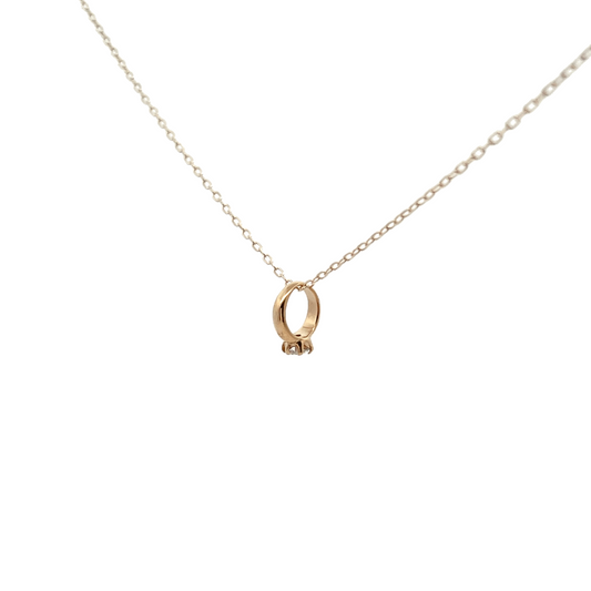 ダイヤモンド ベビーリングネックレス K10YG