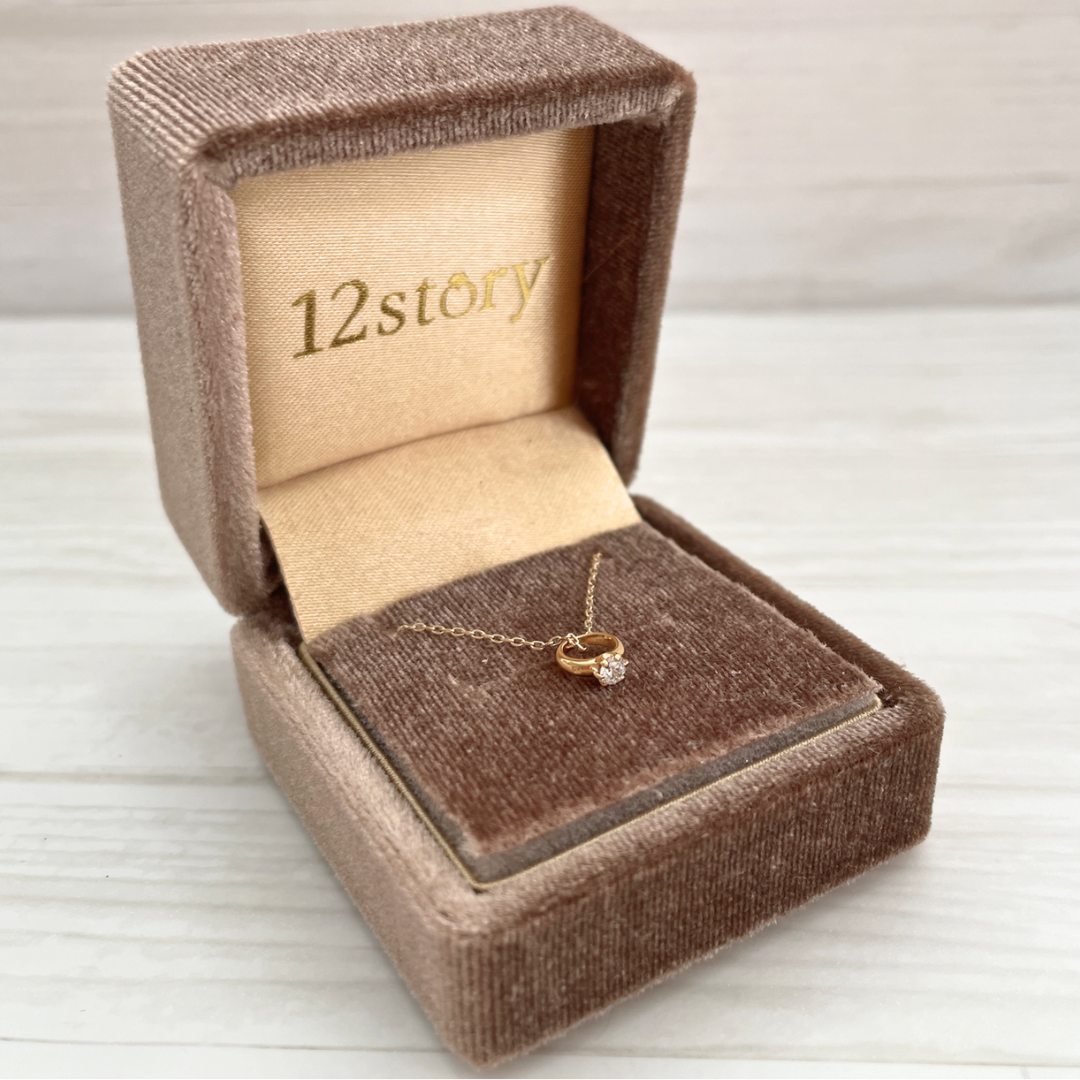 ダイヤモンド ベビーリングネックレス K10YG