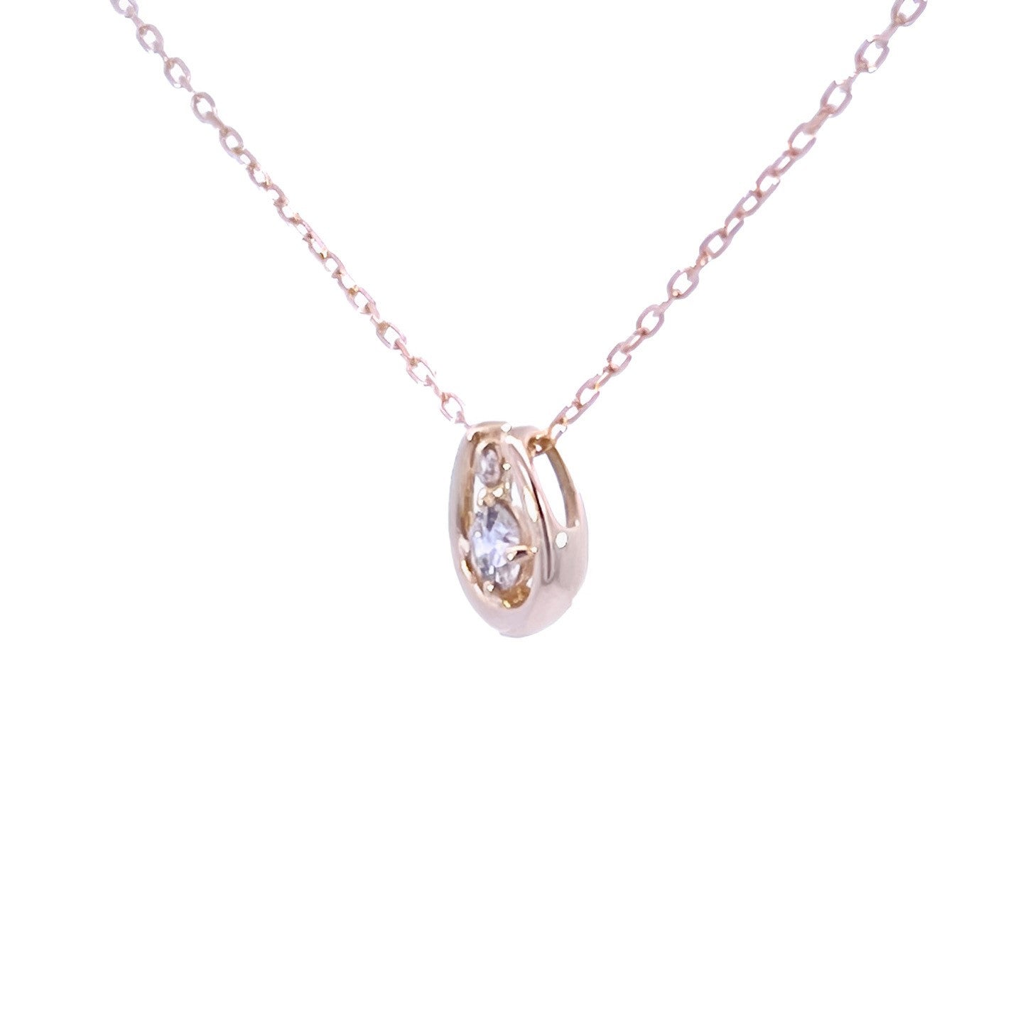 ダイヤモンド0.10ct ホースシューネックレス K10YG