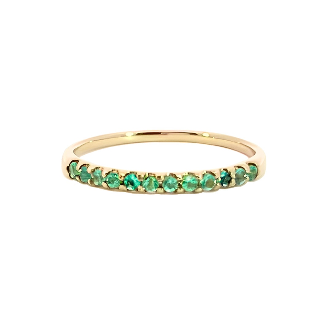 エメラルド ハーフエタニティ リング K10YG