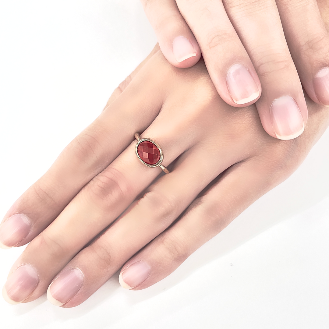 ガーネット　リング　K10YG