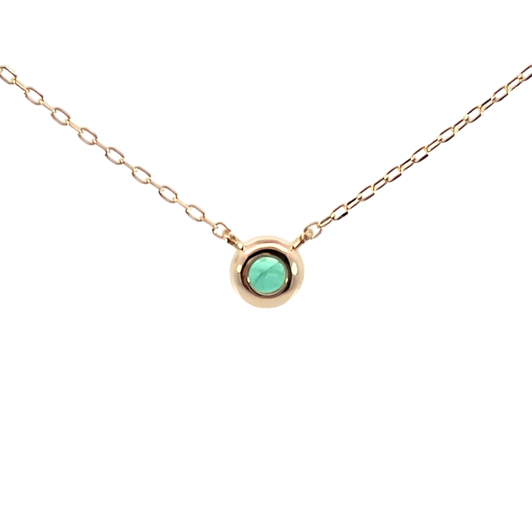 エメラルド ミルグレインネックレス K10YG