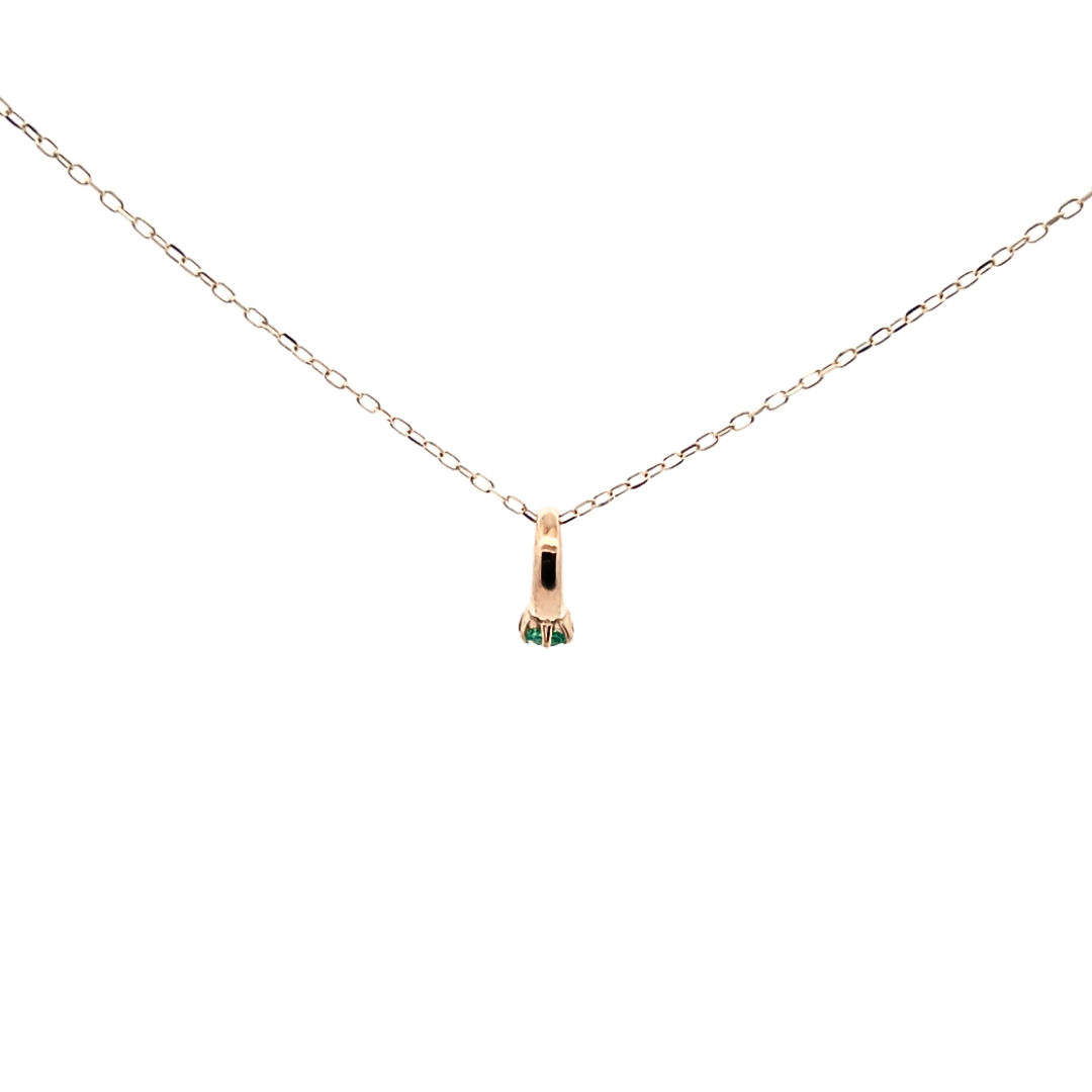 エメラルド ベビーリングネックレス K10YG