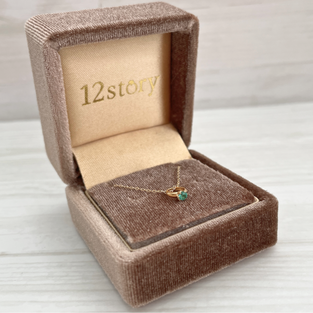 エメラルド ベビーリングネックレス K10YG